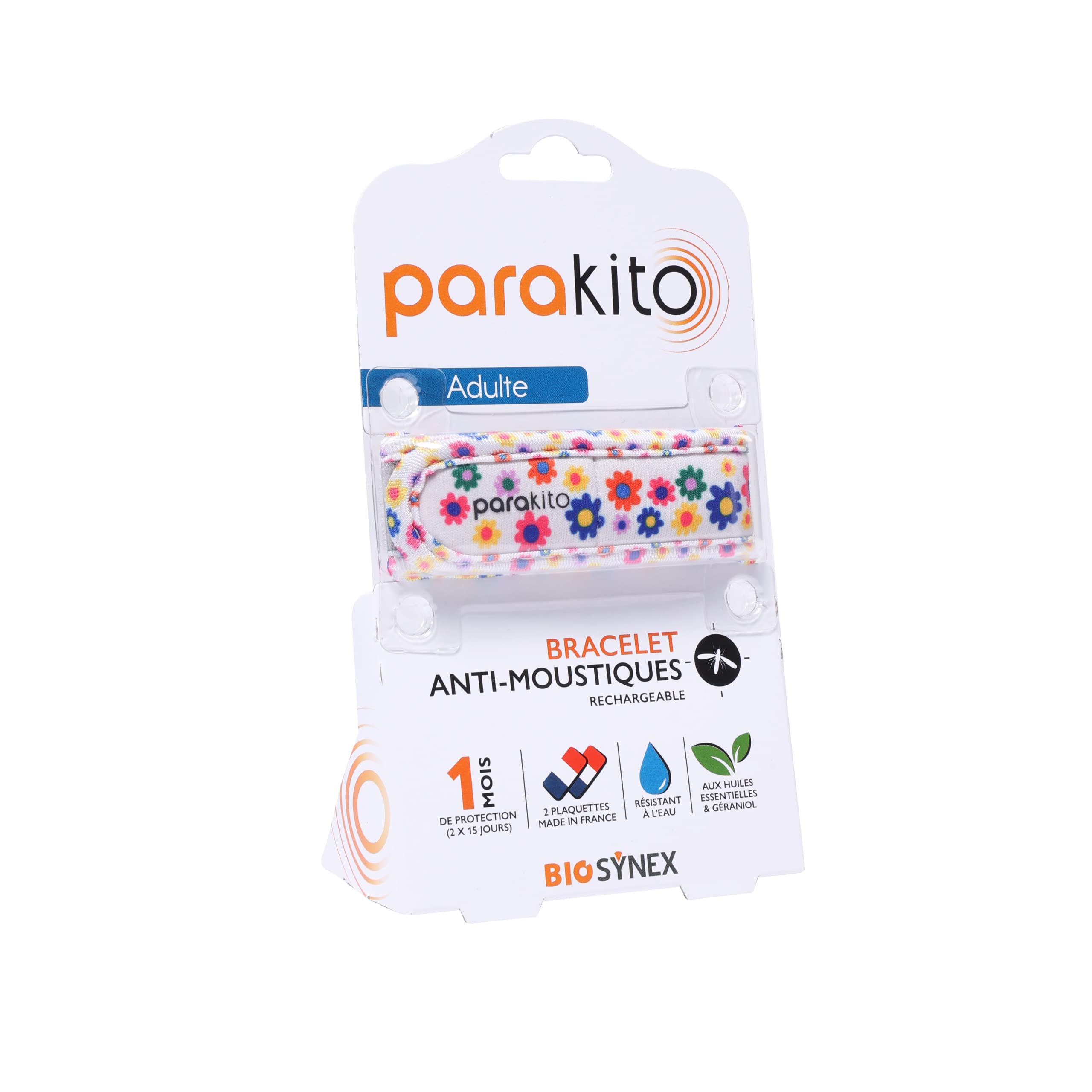 Parakito - Braccialetto anti-zanzare, ricaricabile, fiore adulto