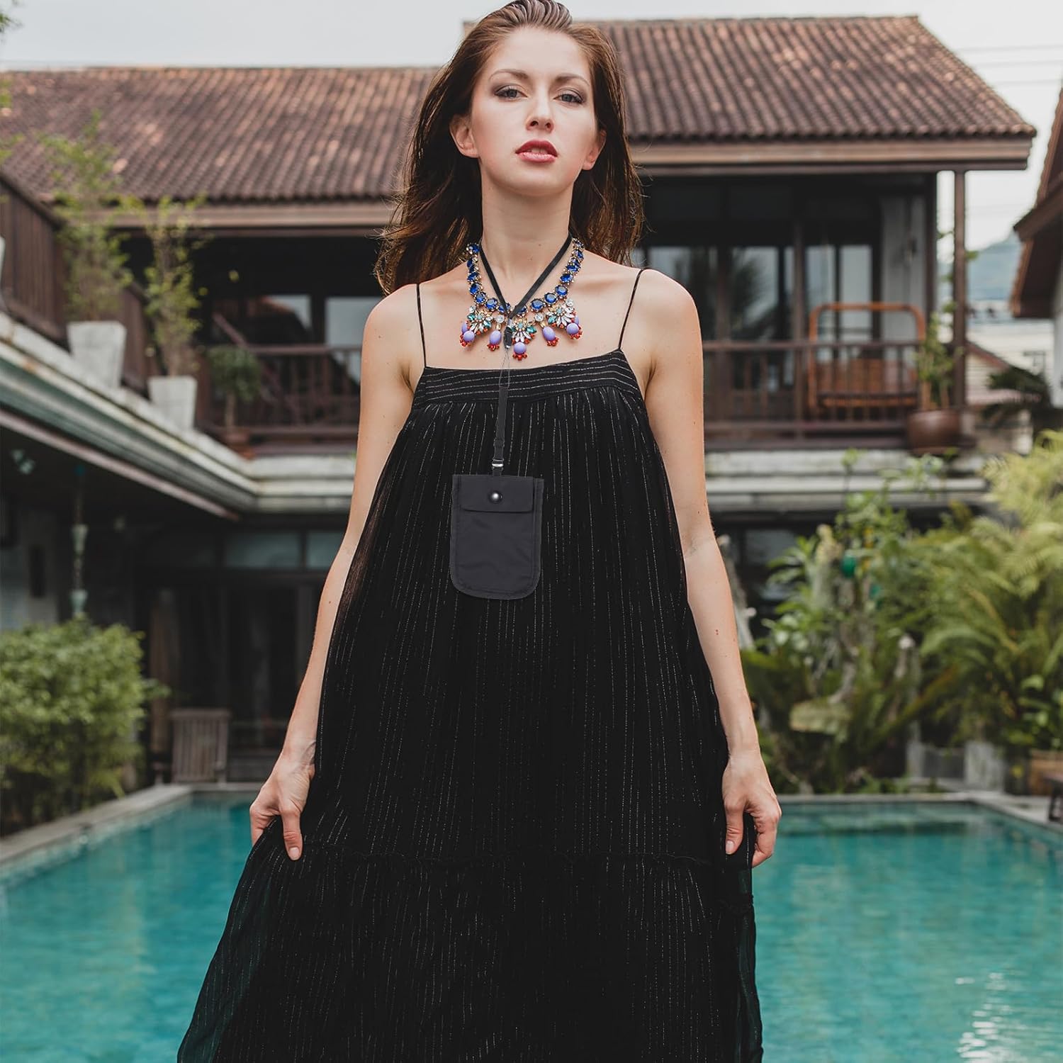 2 PCS Bra Wallet for Women, Hidden Undercover Bra Pouch for Women, Pocket Bra to Keep Valuables Safe, Under Clothes Money Belt Pouch Secret for Passport Money Valuables (Black, Pink) - Image 5