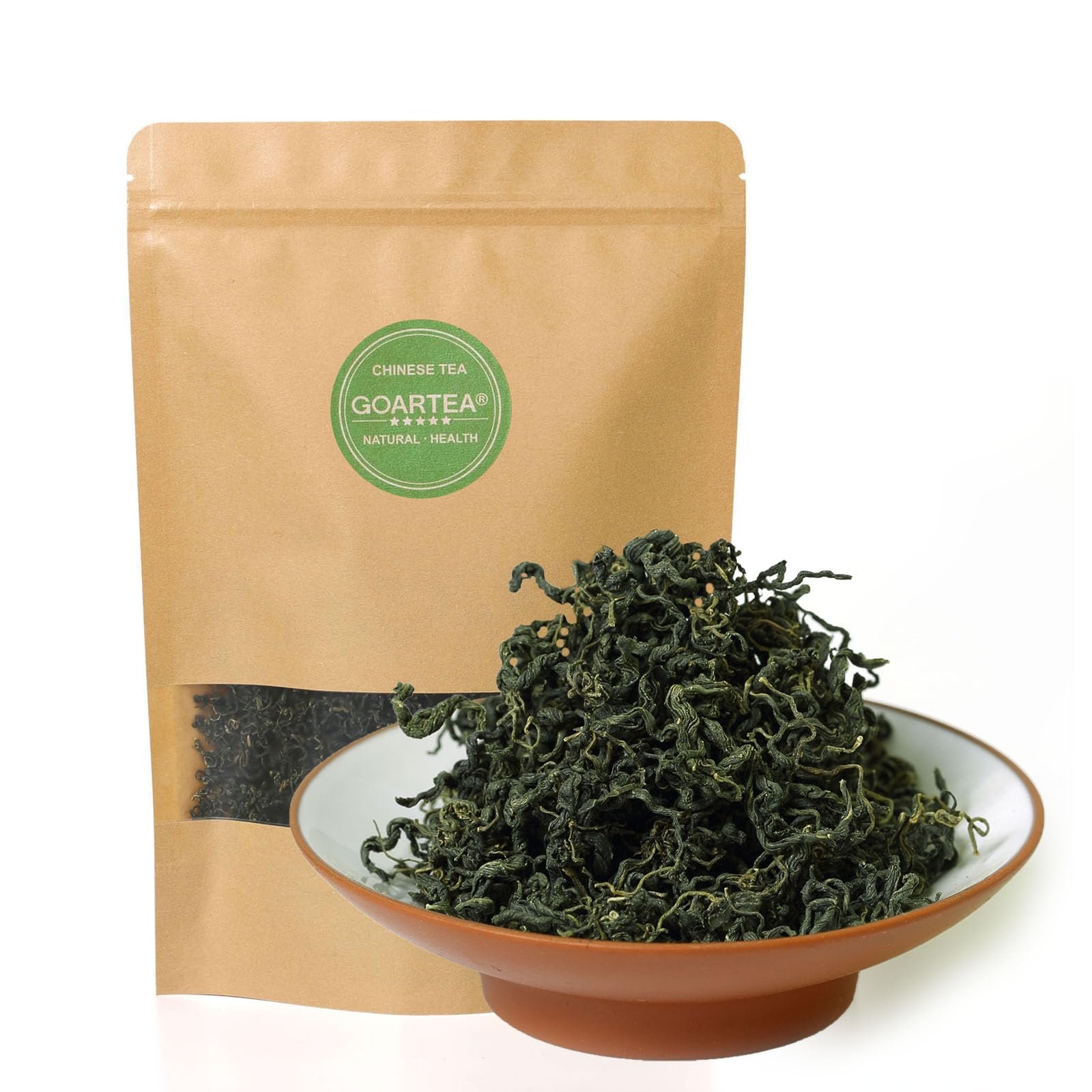 GOARTEA Gynostemma Té Verde Herbal 250g 8.8oz Supreme Seven Leaf Jiao Gu Lan Green Tea - Chinese Loose Leaf Jiaogulan - Caffeine Free