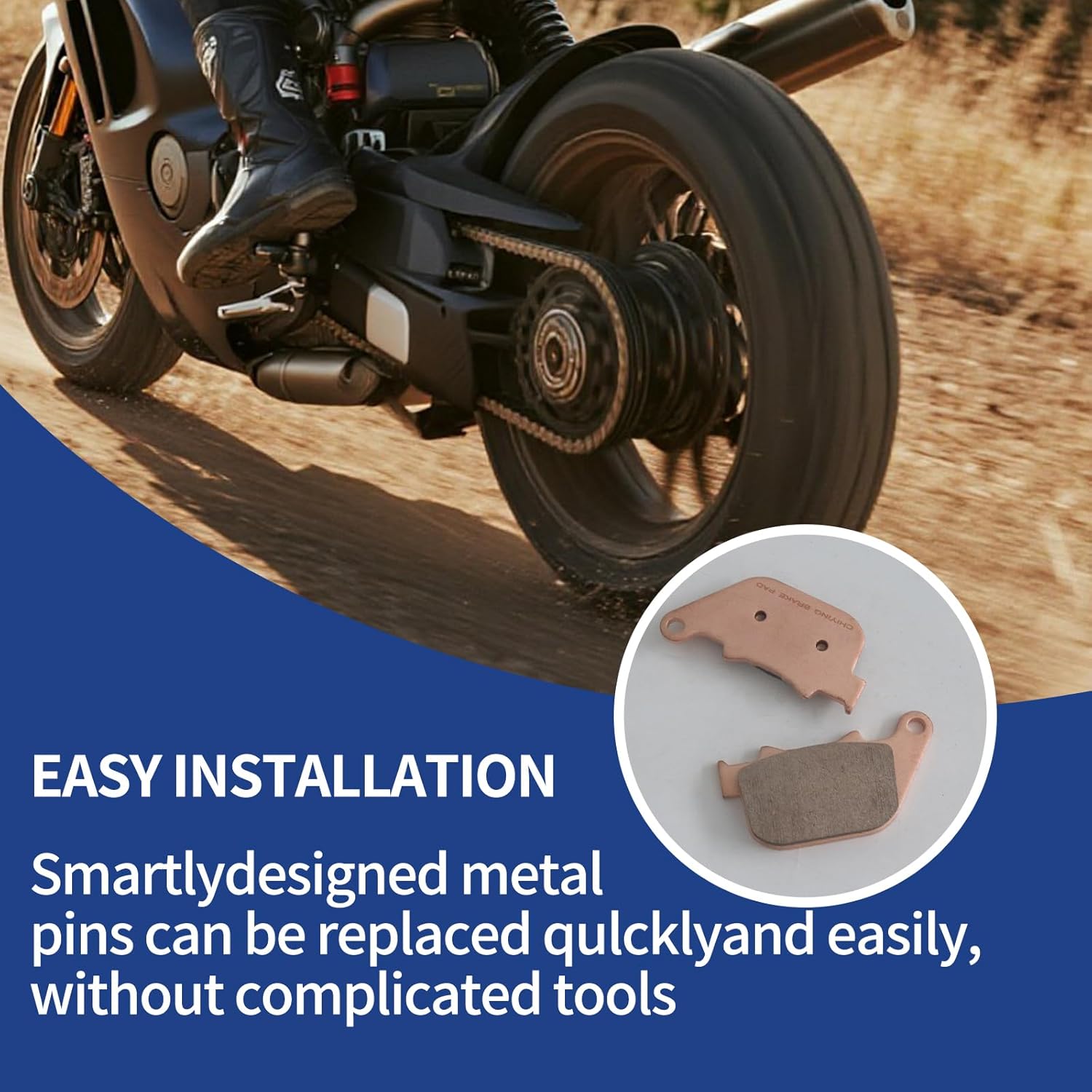 FA387 Disc Brake Pad Set Copper based sintering Motorcycle Brake Pad Set Fit for Harley Hardcore (1 Pairs Rear)