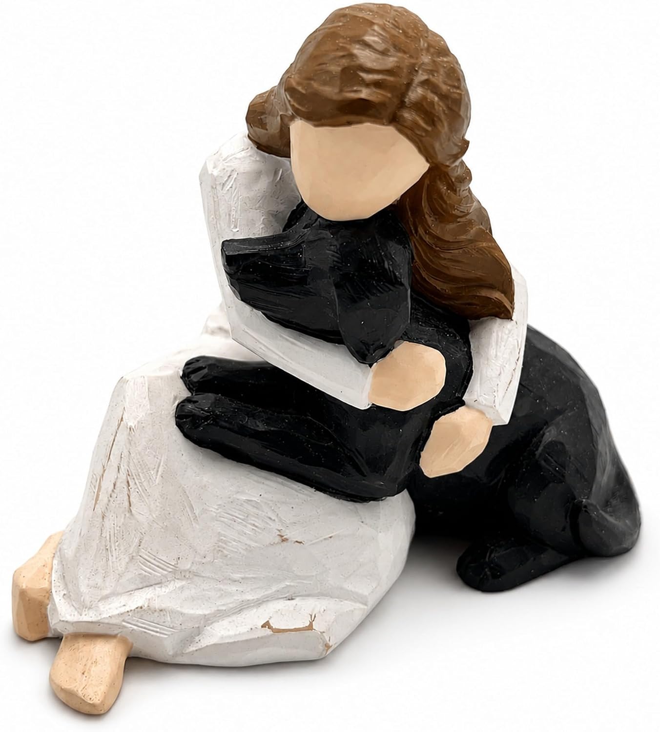 Girl Hugging Dog Figurine, Pet Loss Memorial Statue for Dog Lovers, Hamdmade Sculpture for Home Decor, Sympathy Gift for Pet Owners, Women, Friends and Family