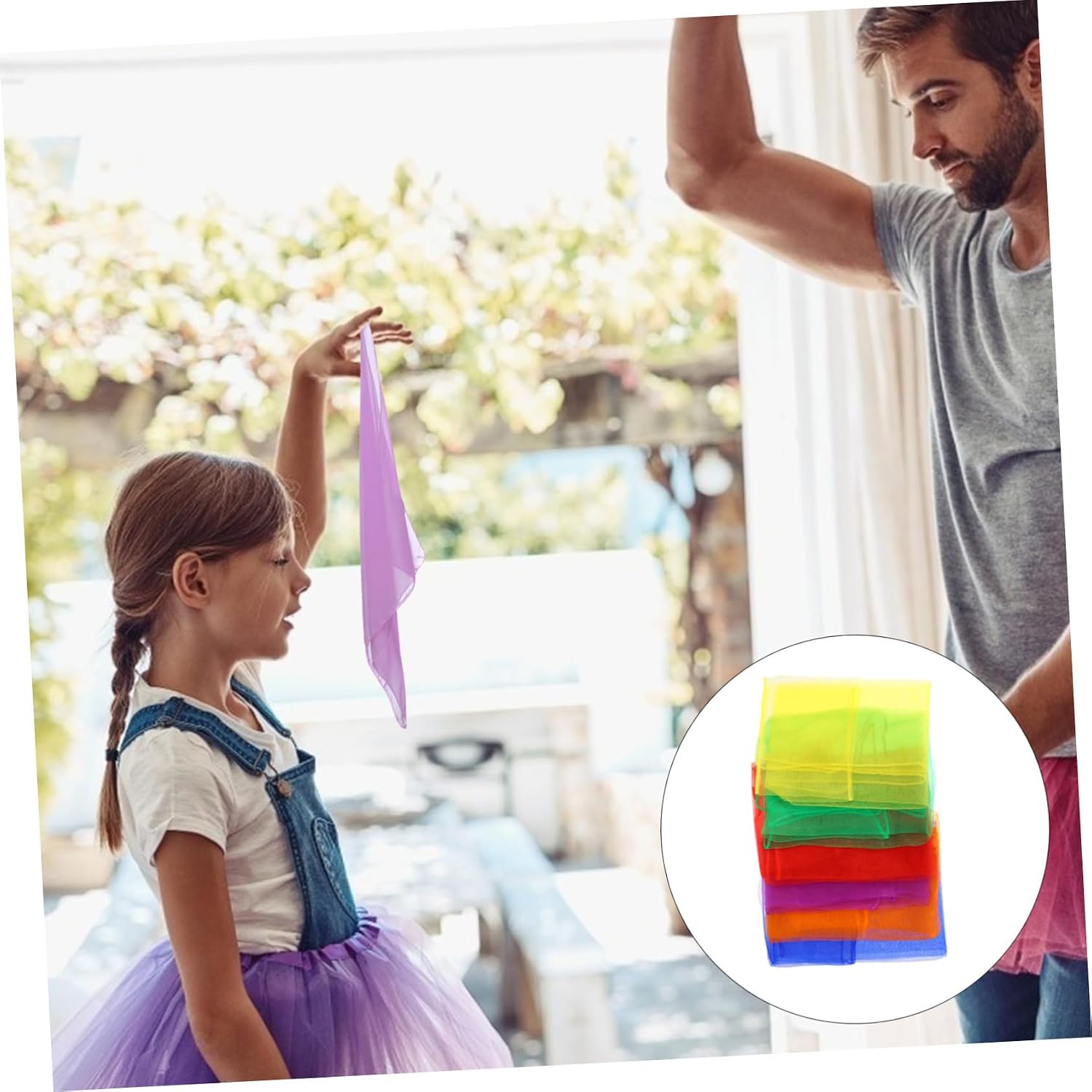 12pcs Boys and Girls Play Scarves Scarves for Dance Juggling and Performance Breathable and Skin-friendly Veils for Creative Play
