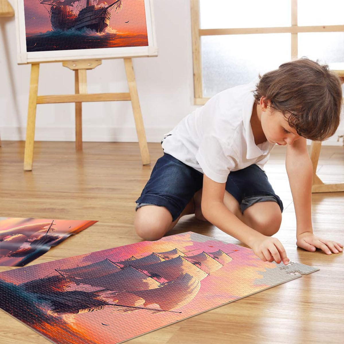 Puzzle da 2000 pezzi per adulti nave pirata Giocattoli che creano dipendenza e sfidano l'intelligenza del cervello grande regalo 70x100cm