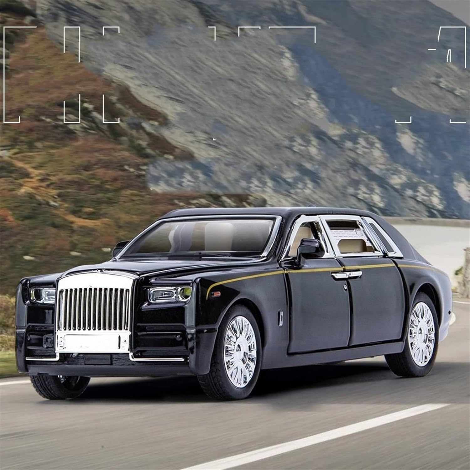 1:32 simulation alloy car mold - Silver and black color box packaging(132 Black)