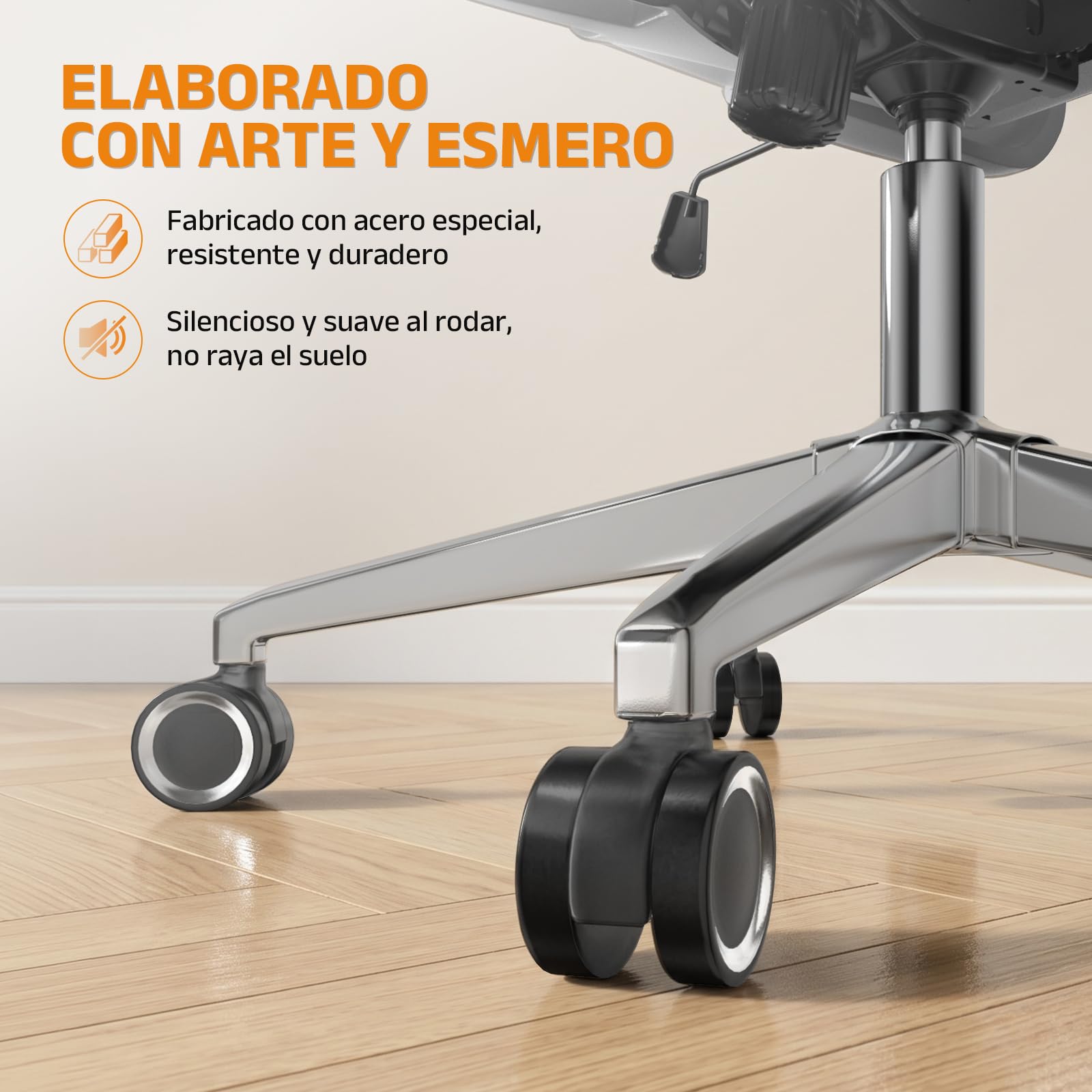 naspaluro Silla Ergonomica Escritorio Gaming, Silla de Oficina Negra, 150kg | Reposacabezas 3D, soporte lumbar 2D, reposabrazos abatibles, Tejido de malla resistente y duradero, base de hierro robusta