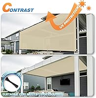 Vista 5 de TANG Sunshades Depot - Pantalla de valla de privacidad beige bronceado de 6 x 20 pies, pantalla de valla temporal de 150 GSM, resistente cubierta