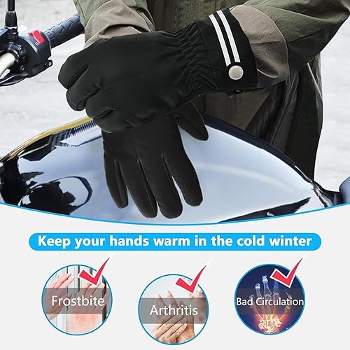 Miniatura 9 de Guantes térmicos USB, guantes térmicos eléctricos, guantes térmicos para hombres con pantalla táctil, guantes táctiles impermeables para pantalla,