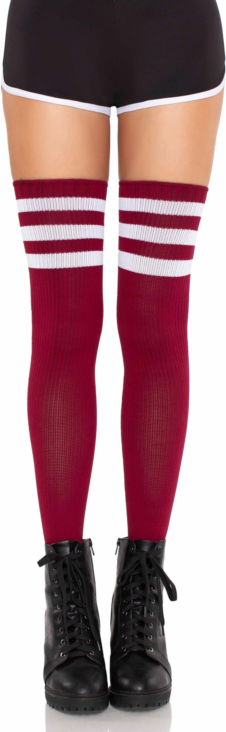 Leg Avenue Women's Athletic Three Striped Thigh High Socks