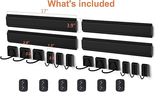 Miniatura 5 de Dirza Estante de almacenamiento de bicicleta de 68 pulgadas con protectores de pared para neumáticos de bicicleta, soporte de pared para 6