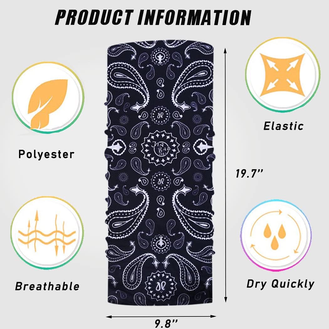 Neck Gaiter Mask Face Scarf Bandana Tube Cover Headwear Balaclava Headband Headwrap for Men and Women - Image 2