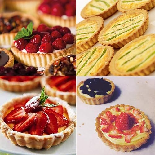 Miniatura 6 de Mini sartenes para tartas, antiadherentes de 4 pulgadas, mini sartén para quiche con parte inferior extraíble, juego de 6 (4 pulgadas)