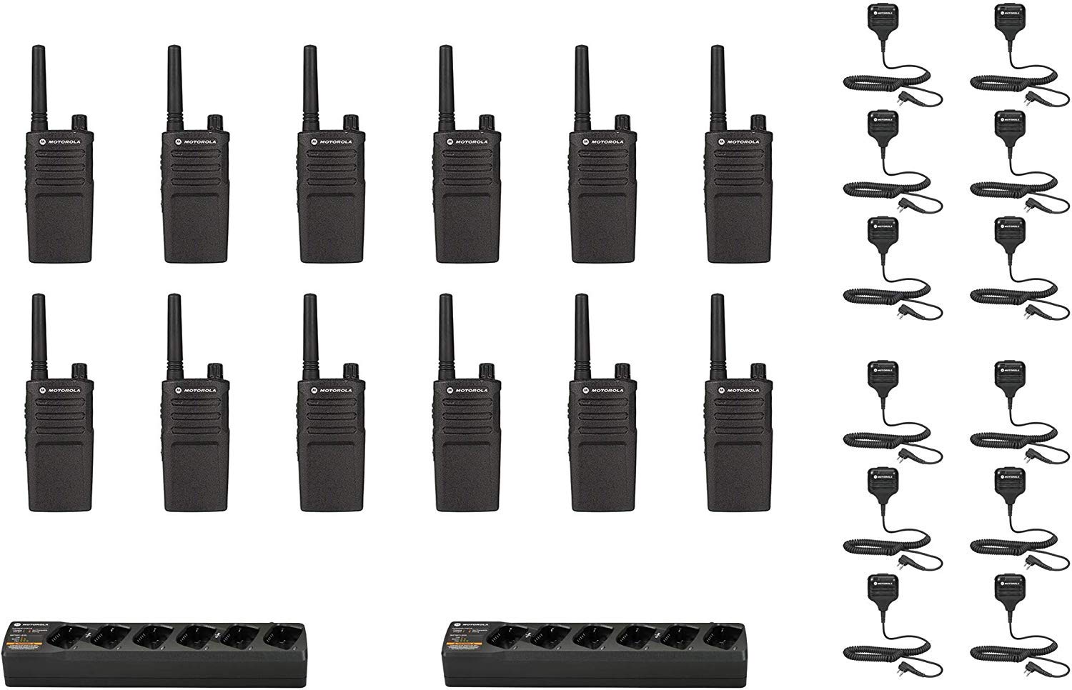 RMU2040 UHF 2 Watt 4 Channel Business Two-Way Radio with HKLN4606 Speaker Microphone and PMLN6384 Multi Unit Charger