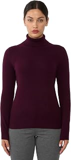 Women's 100% Pure Cashmere Long Sleeve Pullover Turtleneck Sweater