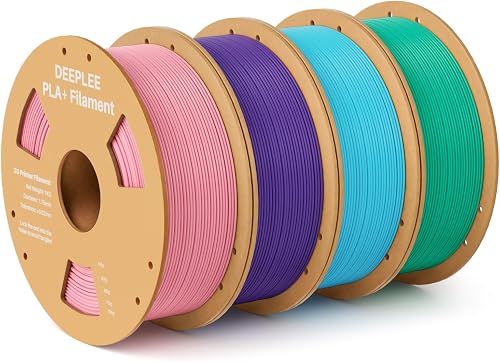 DEEPLEE Filament PLA+ 1.75mm Rose, Violet, Bleu Ciel, Ver…