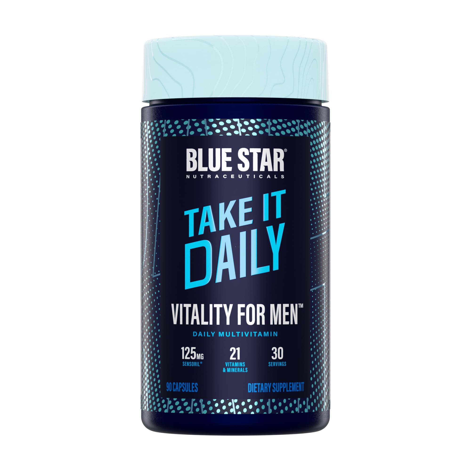 Blue Star Nutraceuticals Vitality for Men - Multivitamin & Mineral Formula for Men who Workout, w/Ashwagandha and B-Vitamins - Energy You’ll Notice - 90 Veggie Capsules