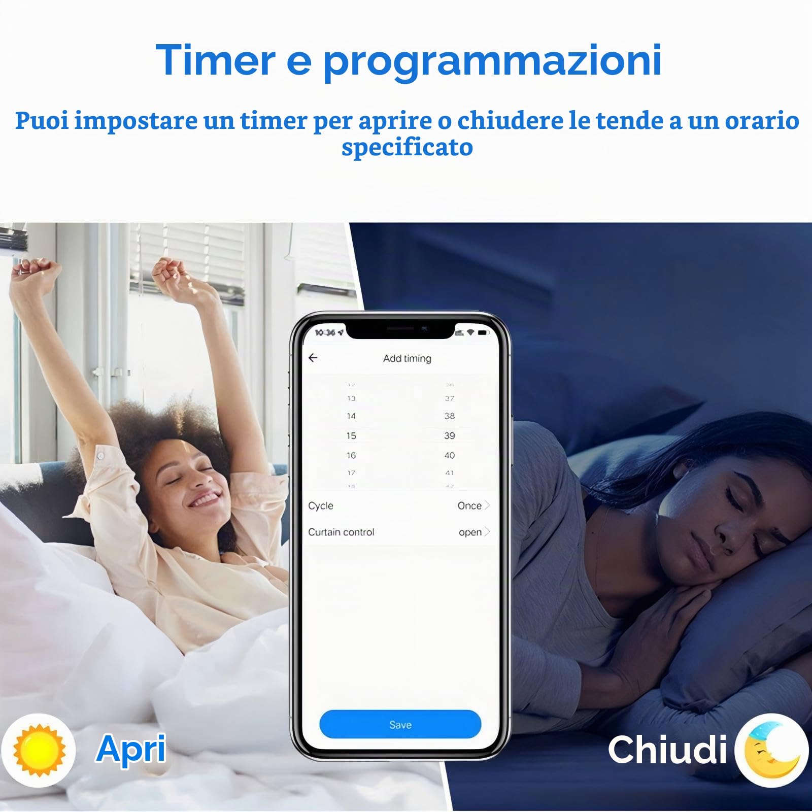 Curtain Switch, 4 Articoli Interruttore Tapparelle WiFi per APP Remote & Voice Control Compatible,Smart Touch Switch per Controllo Remoto e Vocale, Funzione di temporizzazione Funziona