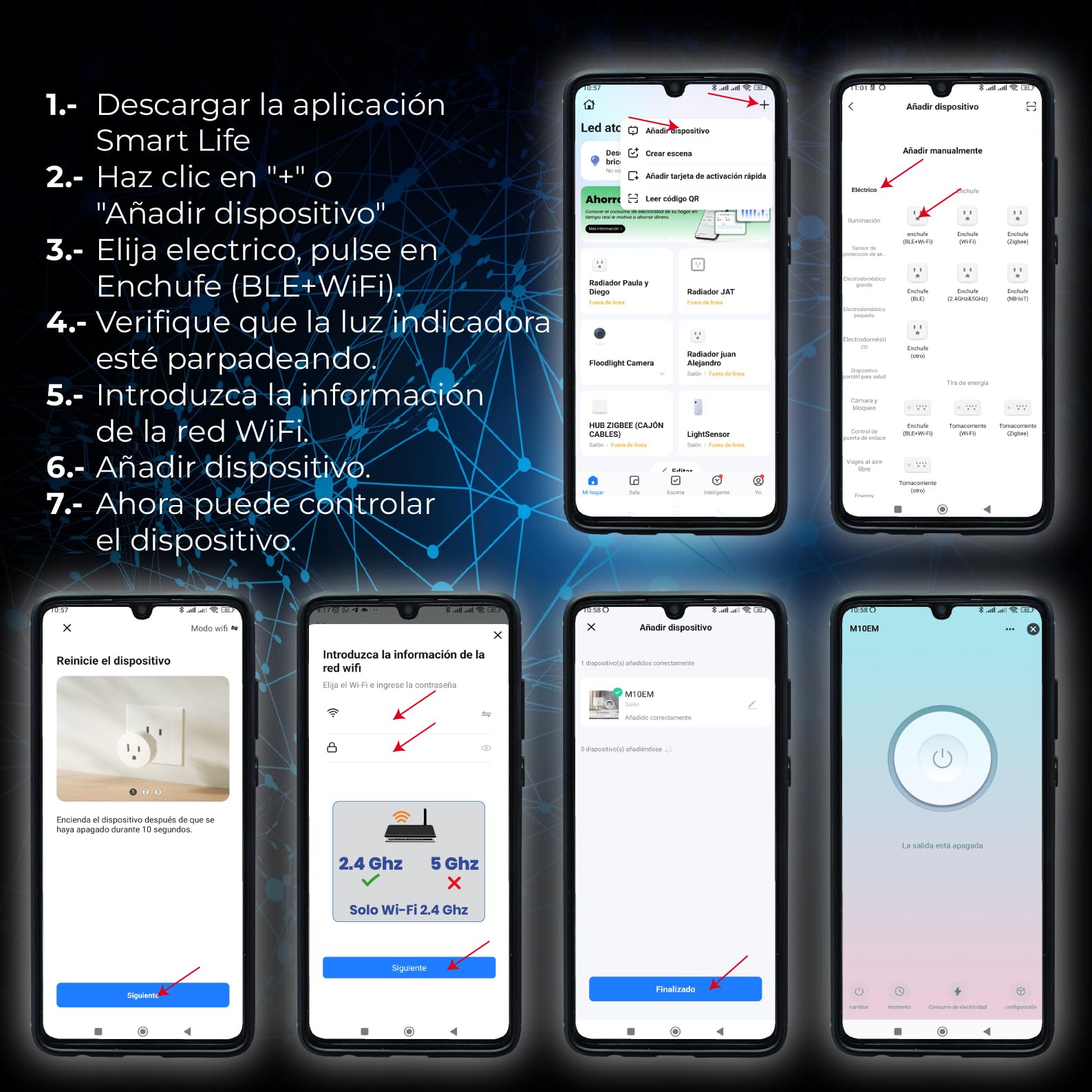 LED ATOMANT 4x WLAN Steckdose Außen Rund Schwarz 16A IP44 Smart Life App | Kompatibel mit Alexa und Google Assistant, Smart Life- und Tuya-App