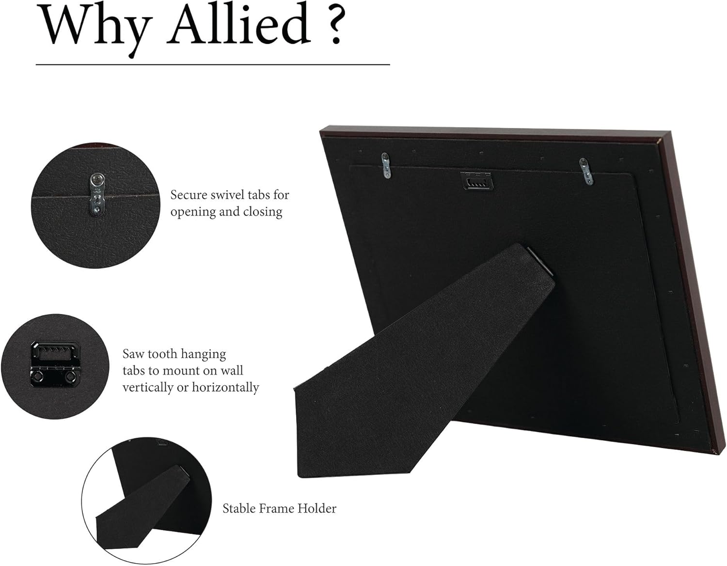 Allied Flag US Army Logo Medallion Picture Frame - 8" x 10" Mahogany Stained Hardwood Frame with 4 x 6 Photo Opening and Die Cast, Gold Plated Medallion