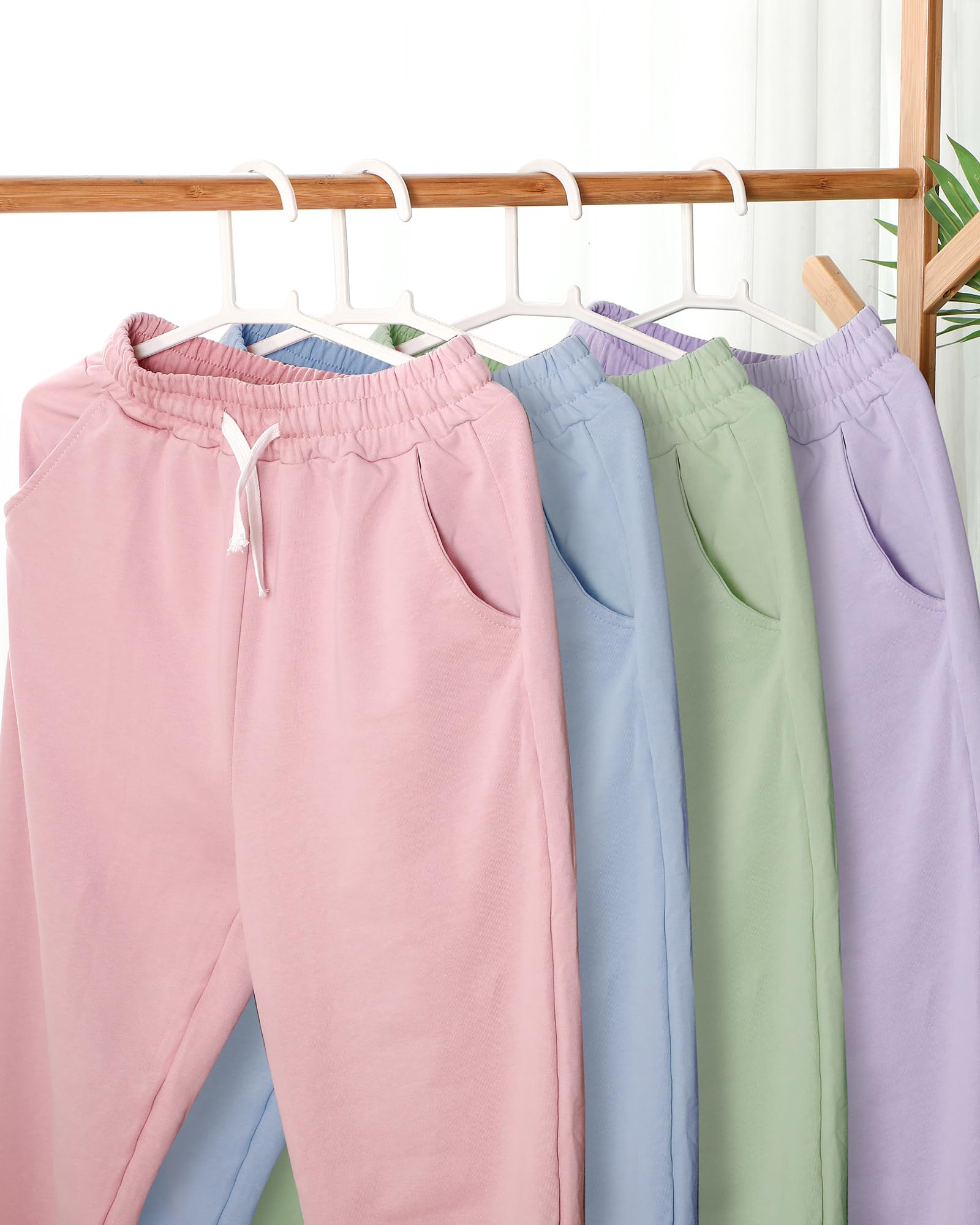Cutecrop 4 Paar Kinder-Jogginghosen für Mädchen, Jungen, Kleinkinder, weich, athletisch, mit Taschen und Kordelzug