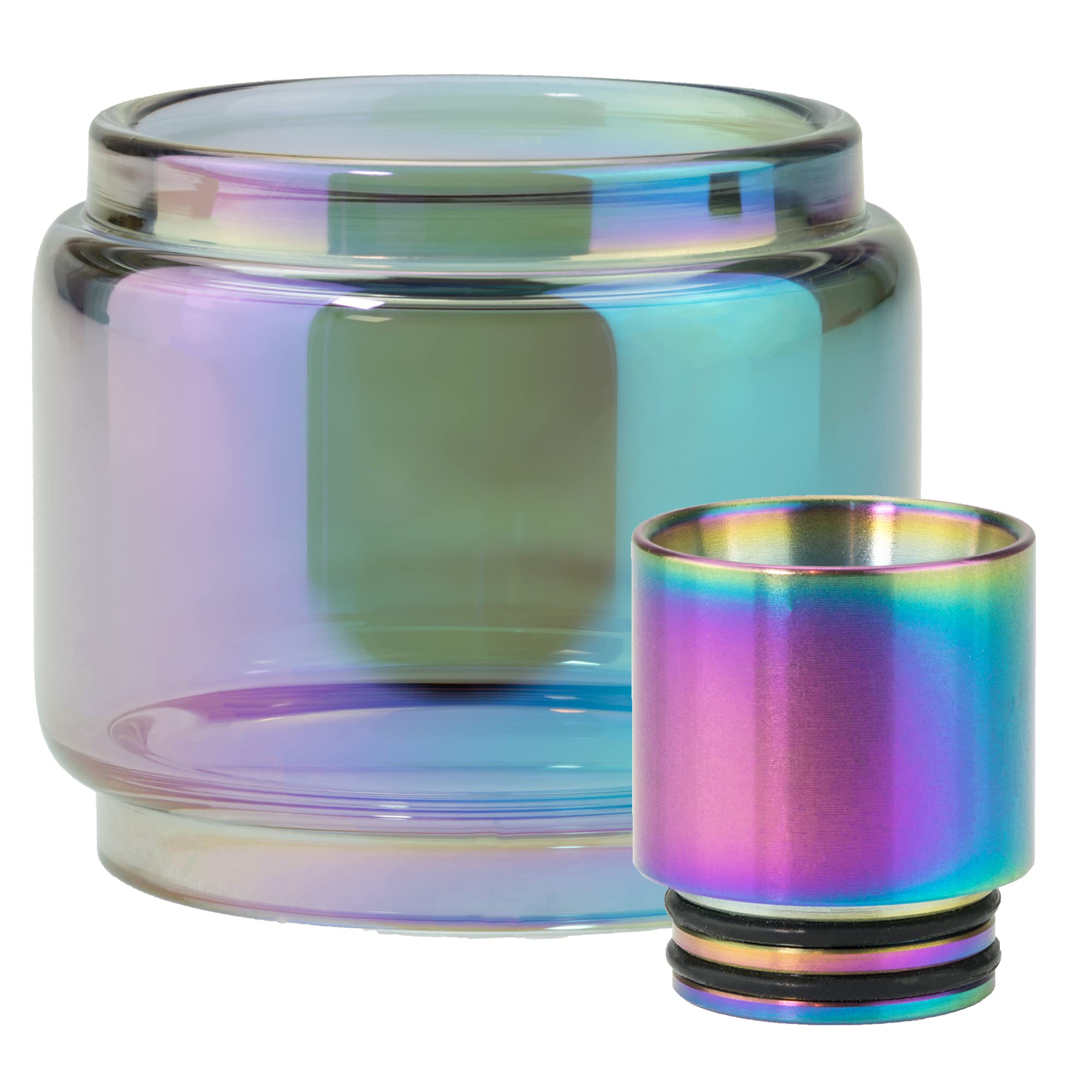 Rmvaporstore Replacement Multicolour Glass Tube & 810 Drip Tip Cobra CN01 for HorizonTech Falcon King Tank 1 Pack (CN05 DT/Multicolour Glass)