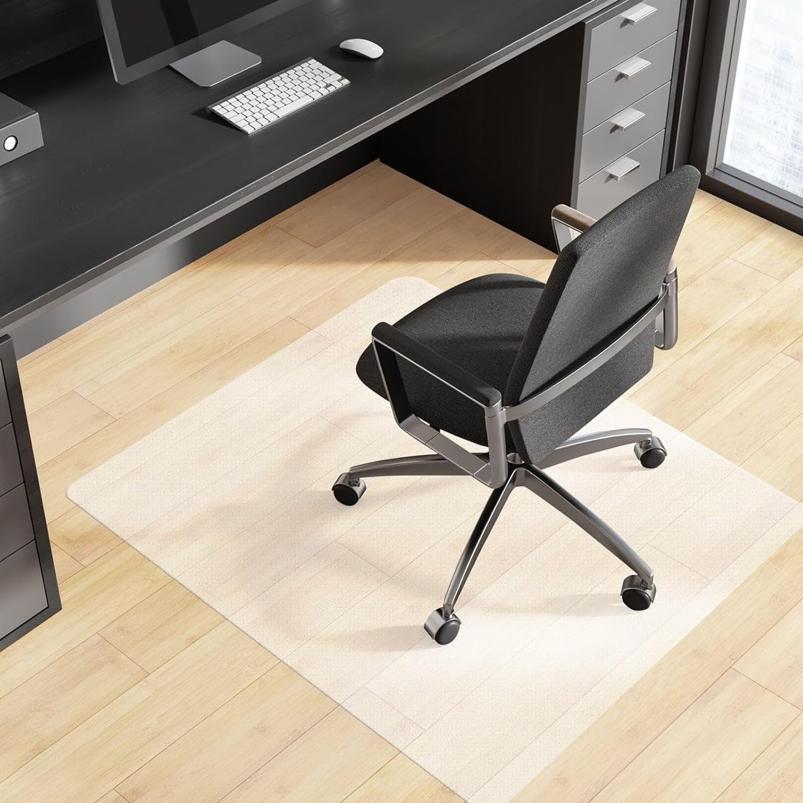 Alfombrilla de protección de suelo duro de 1,5 mm de grosor para silla de oficina para suelos laminados de parquet, protector de suelo de polipropileno (80 x 150 cm)