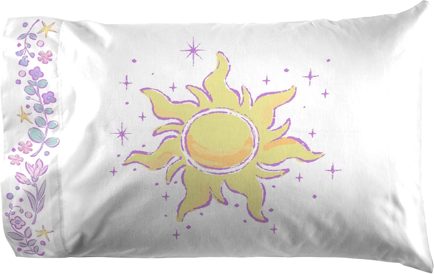 Jay Franco Kids Sheet Set with Fitted, Flat Sheets & Pillow Cover - Ultra-Soft Bedding with Pillowcase for Room Decor, Purple - Disney Princess Rapunzel, 3 Piece Twin