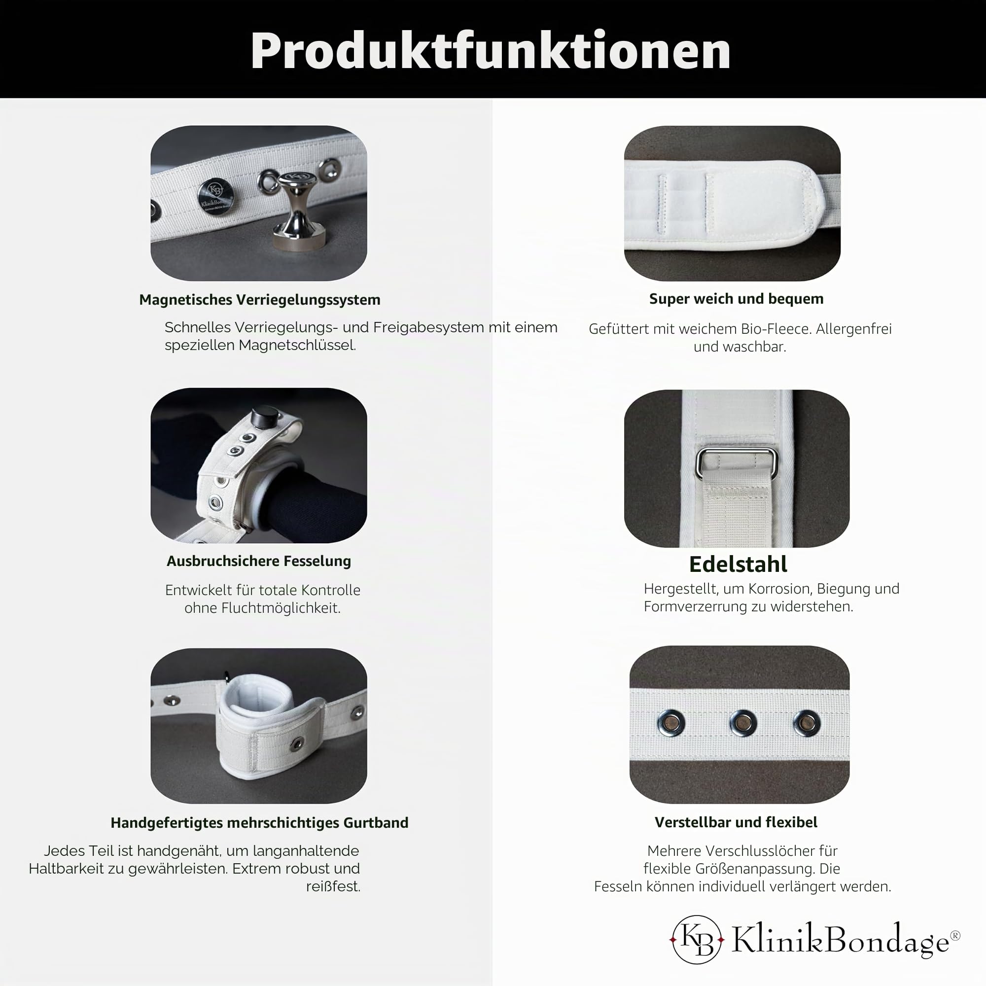 Hogtied-Bondage-Set BDSM Fessel-Set I Fesseln hogtied Fixierung sehr stabil - Premium Sexspielzeug I schwarz I handgefertigt aus Baumwolle