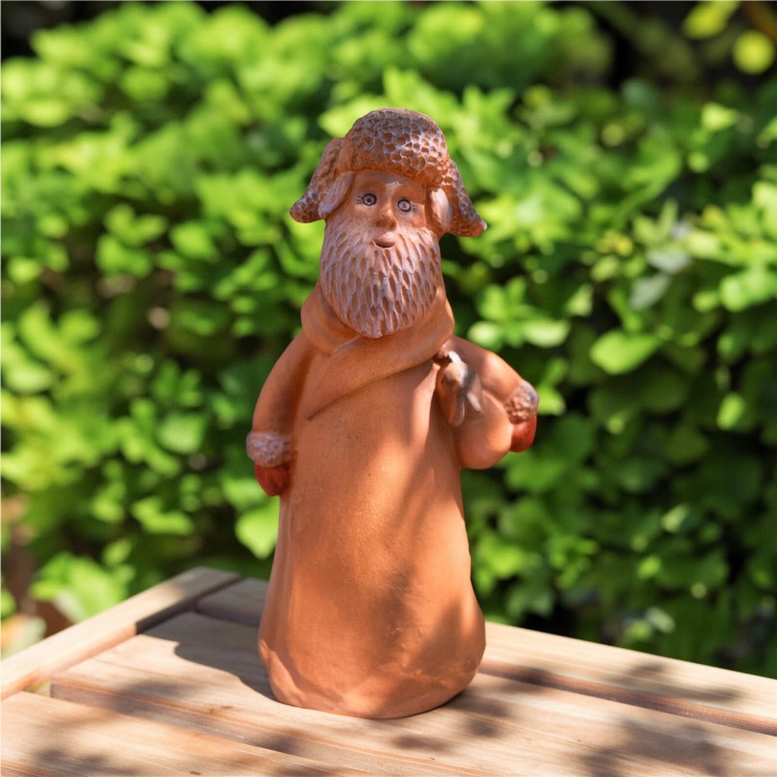 Gartenfigur aus Magnesiumoxid dekorativ Gartenstatue mit Terrakottafarben-Finish witterungsbeständig Gartenfigur für Sammler