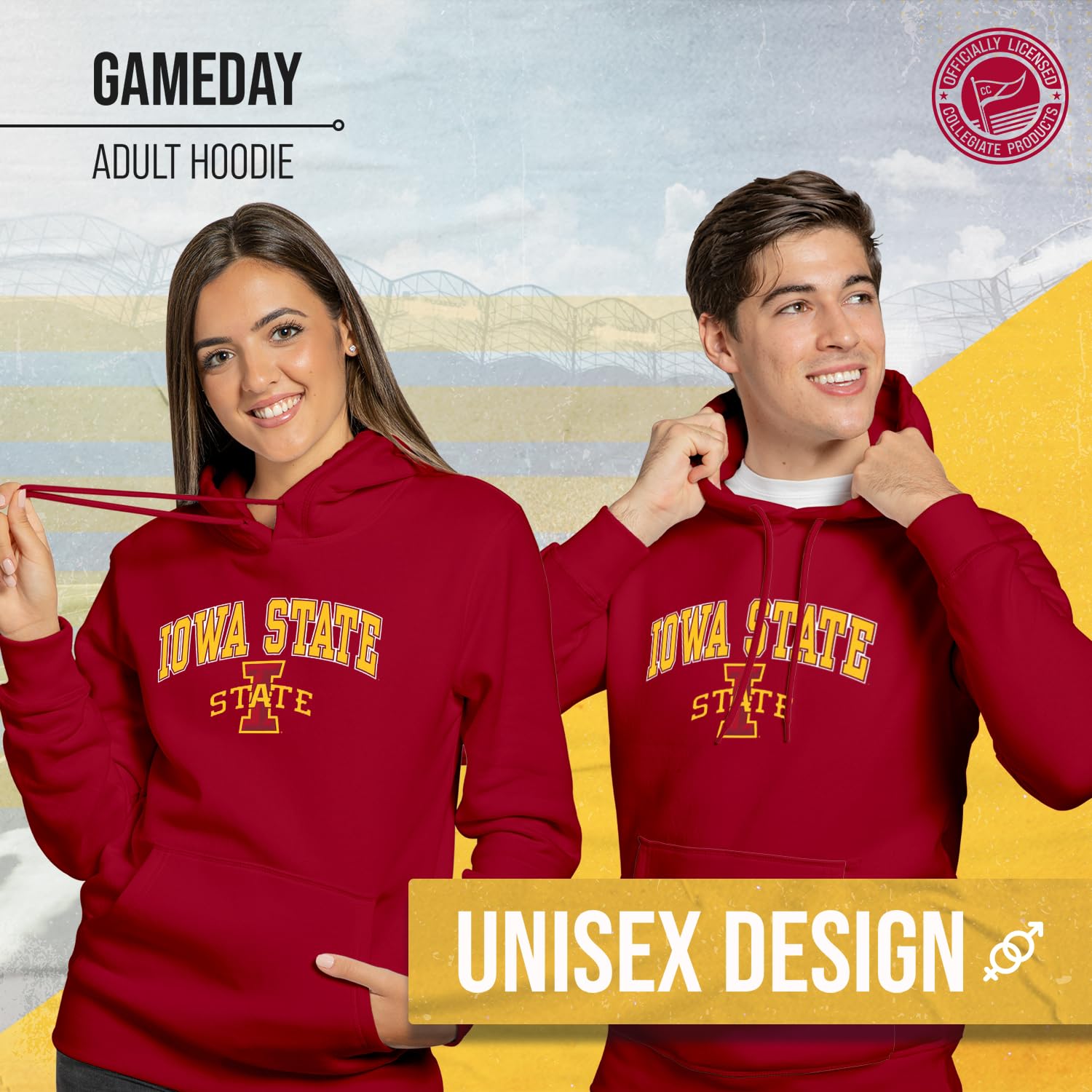 Campus Colors NCAA Arkansas Razorbacks Gameday Cotton T-Shirt - Cardinal Red, Unisex Adult Sizes - View #3