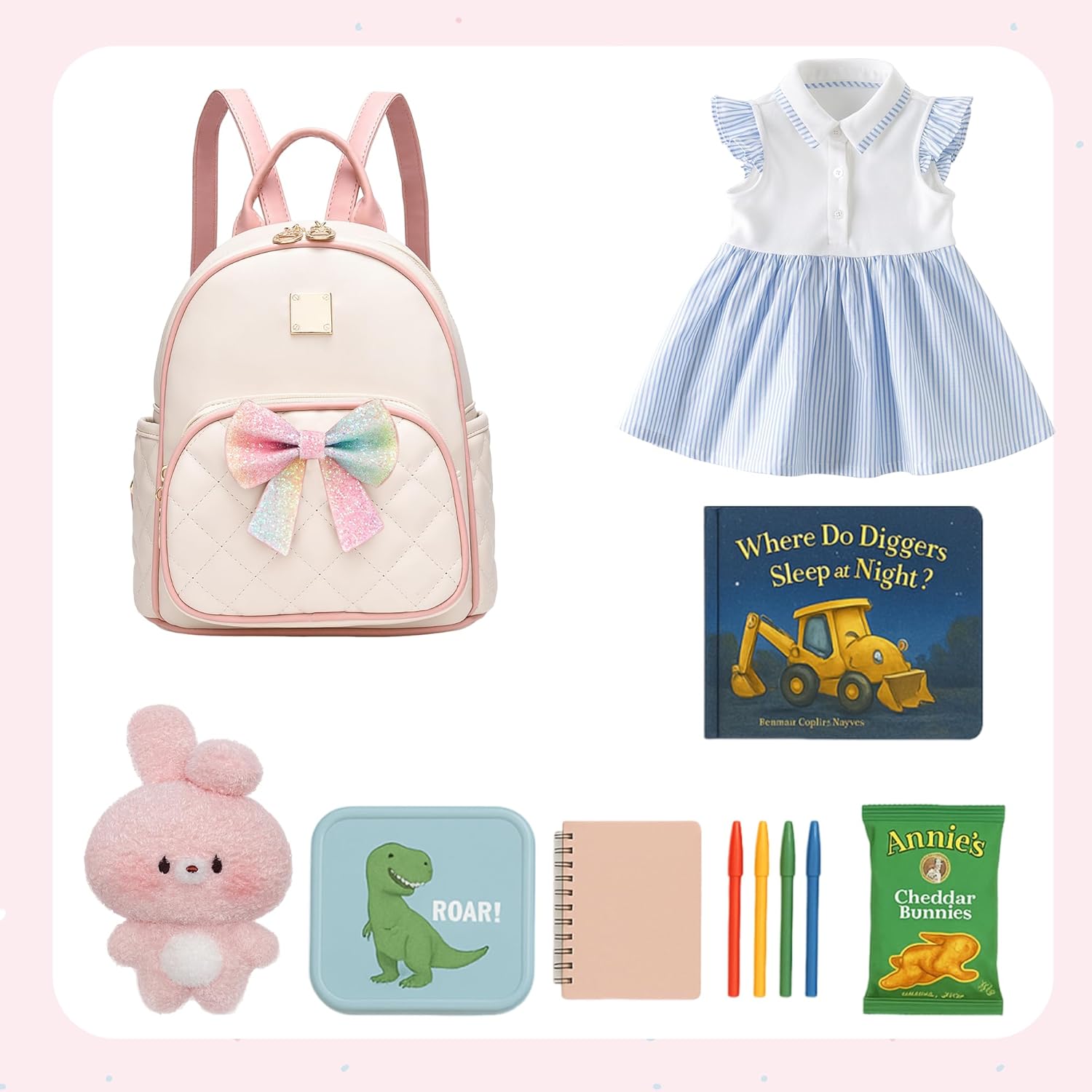 I IHAYNER Mini Backpcak for Girls Small Bowknot Quilted Leather Backpack Purse for Women Travel Cute Trendy Stuff Gifts for Kids Pastel Pink - Image 4