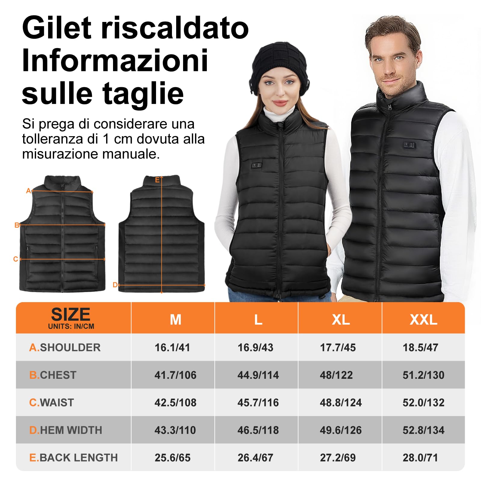 seenlast Gilet Riscaldato Uomo, Giubbotto Riscaldato Uomo con Batteria da, Elettrico Gilet Riscaldante Leggero con 4 Zone di Riscaldamento, 3 Temperatura Regolabile, Lavabile in Lavatrice