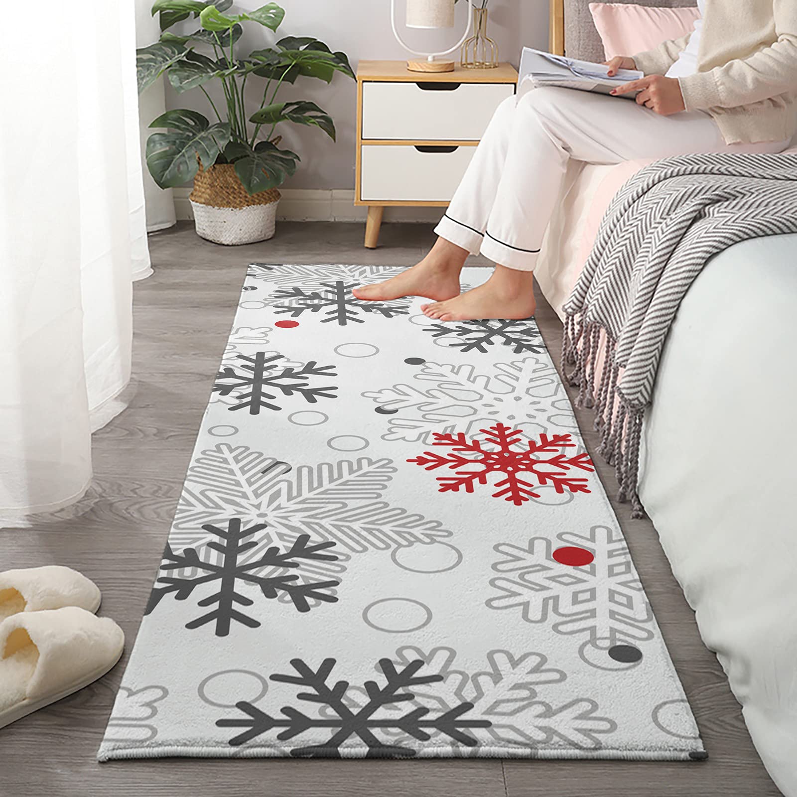 Weihnachts Badematte 80x50cm - Rutschfester Santa Claus Teppich Waschbar