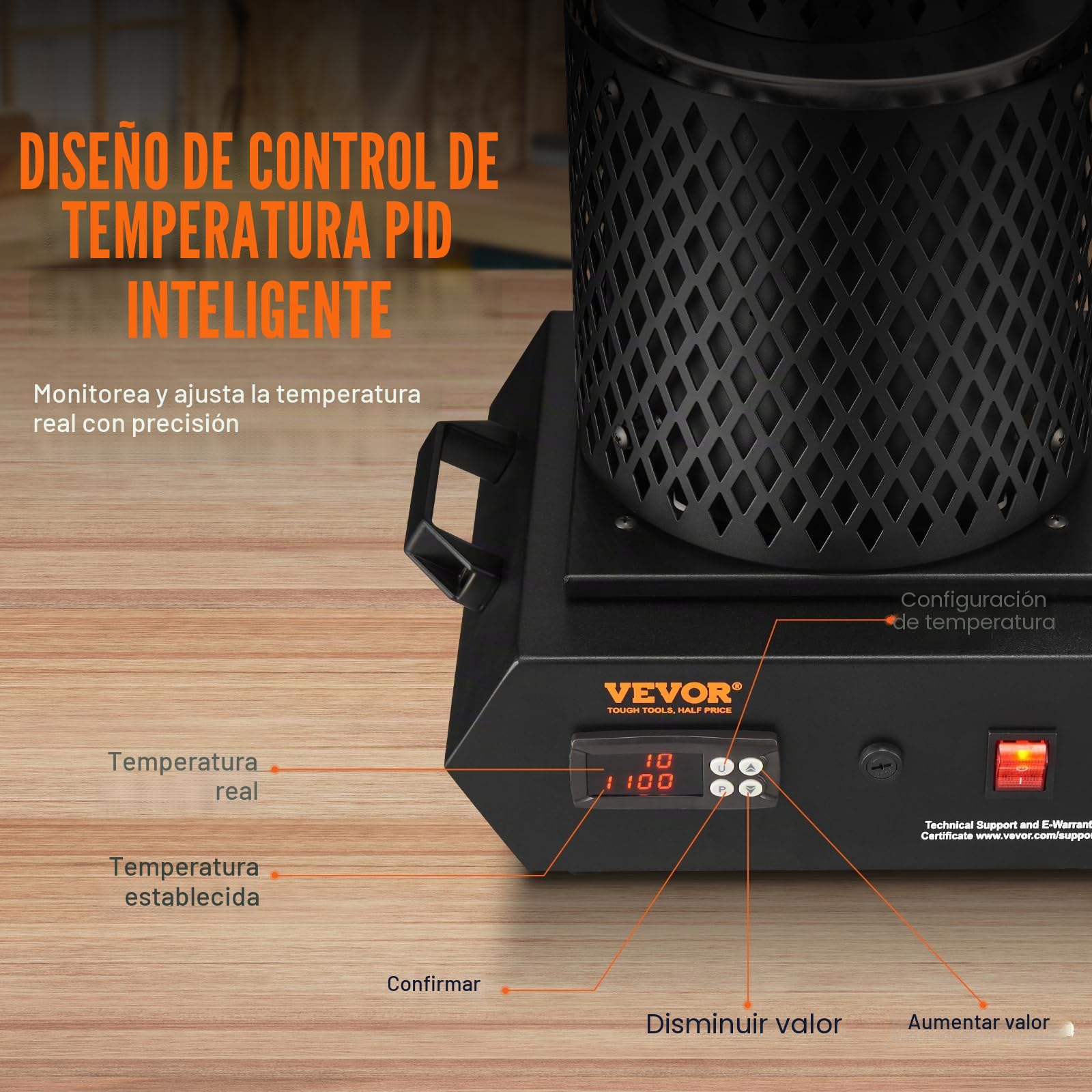 VEVOR Horno de fusión de oro, horno de fusión eléctrico digital de 1350 W, horno de fusión eléctrico de 1150 °C con crisoles de grafito de 1 kg y 3 kg para fundir oro, plata, cobre, aluminio, Negro