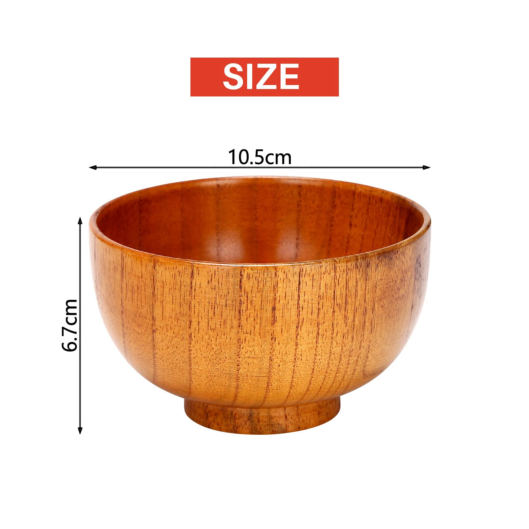 6 stuks houten kommen serveren servies voor rijst, soep, dip, koffie 6 stuks houten kommen serveren servies voor rijst, soep, dip, koffie