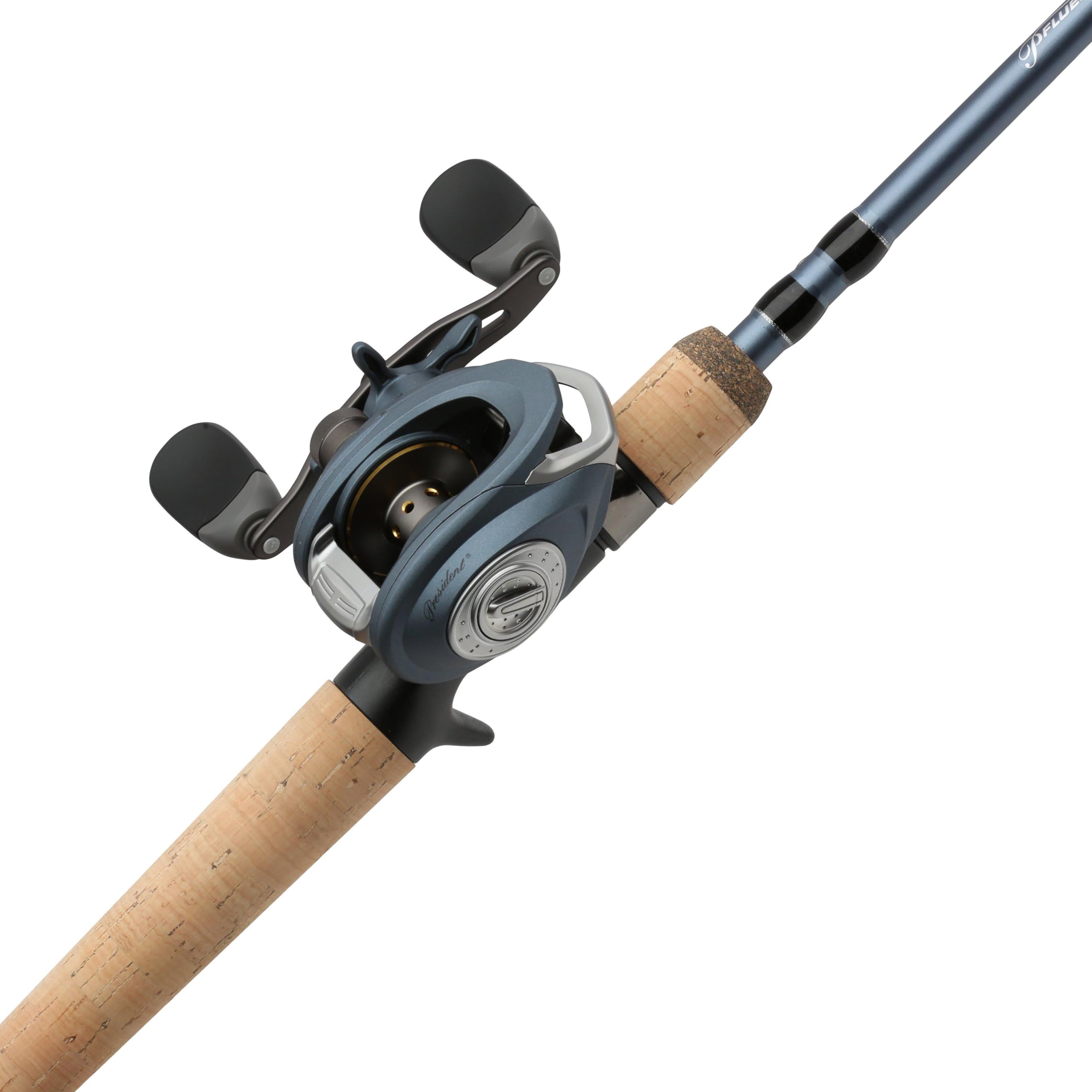 pflueger president low profile baitcast reel and fishing rod combo