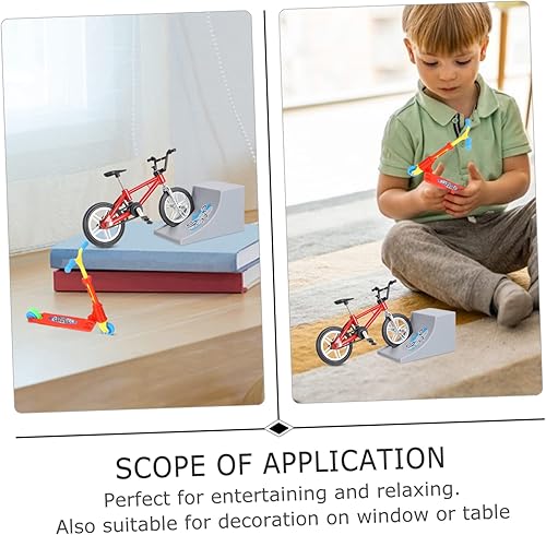 Miniatura 6 de Unomor 1 Set Finger Bike Kid Scooter Exercie Bikes Kids Bike Fingerboards Toy Mini Skateboards for Kids Finger Mini Bike Toy Finger Foldable Scooter