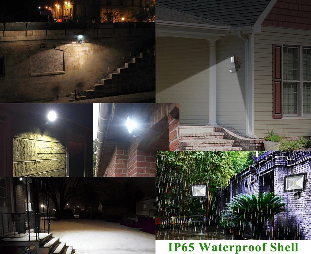 2pcs Faretto Esterno 30W Faro LED con Sensore di Movimento Illuminazione Esterno,Impermeabile IP65 Bianco Caldo 3000K