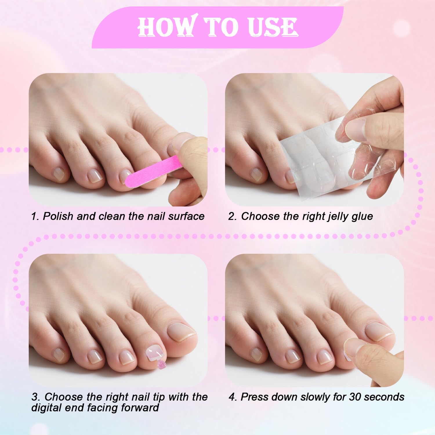 24 Pcs DIY French Tip Toe Nails - Image 3