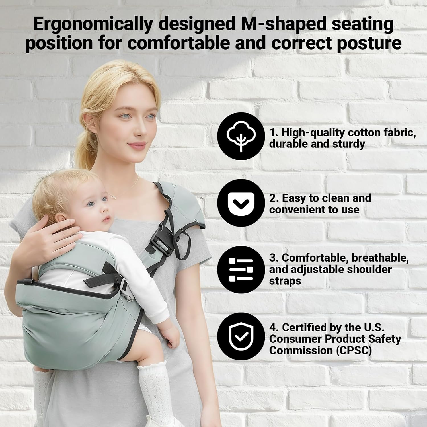 Baby Sling Carrier,Baby Carrier Newborn to Toddler,Adjustable Lightweight Toddler Carrier 25-60 lbs,Ideal for Home,Shopping,and Travel