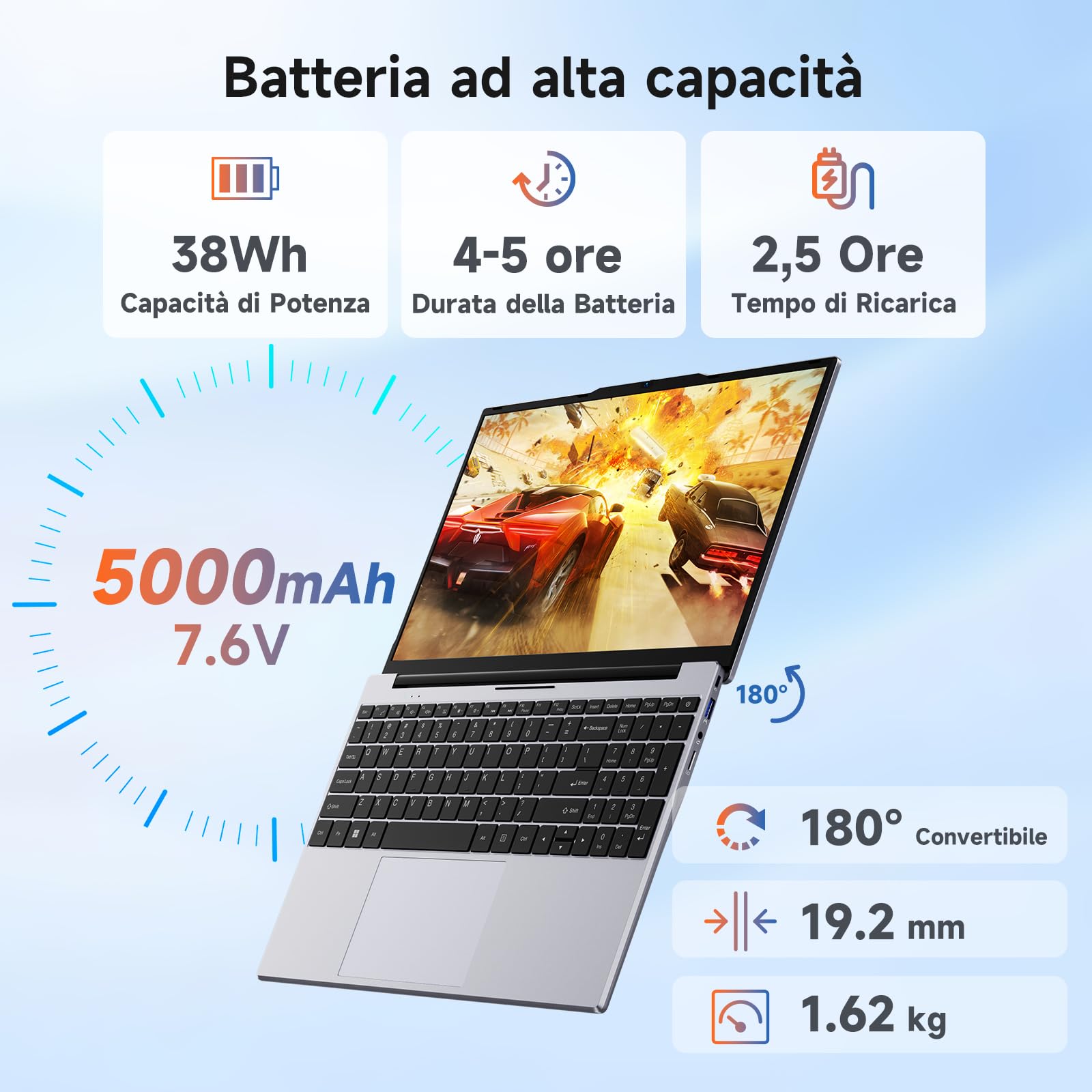 BMAX Notebook 15,6" PC Portatile 16GB DDR4 512GB SSD Alder Lake N95 (fino a 3,4 GHz) Computer Portatile Win11 Laptop 1920x1080 USB 3.2x2, Type C, 5G WiFi, BT5.0, mini HDMI, Film per Tastiera Italiana