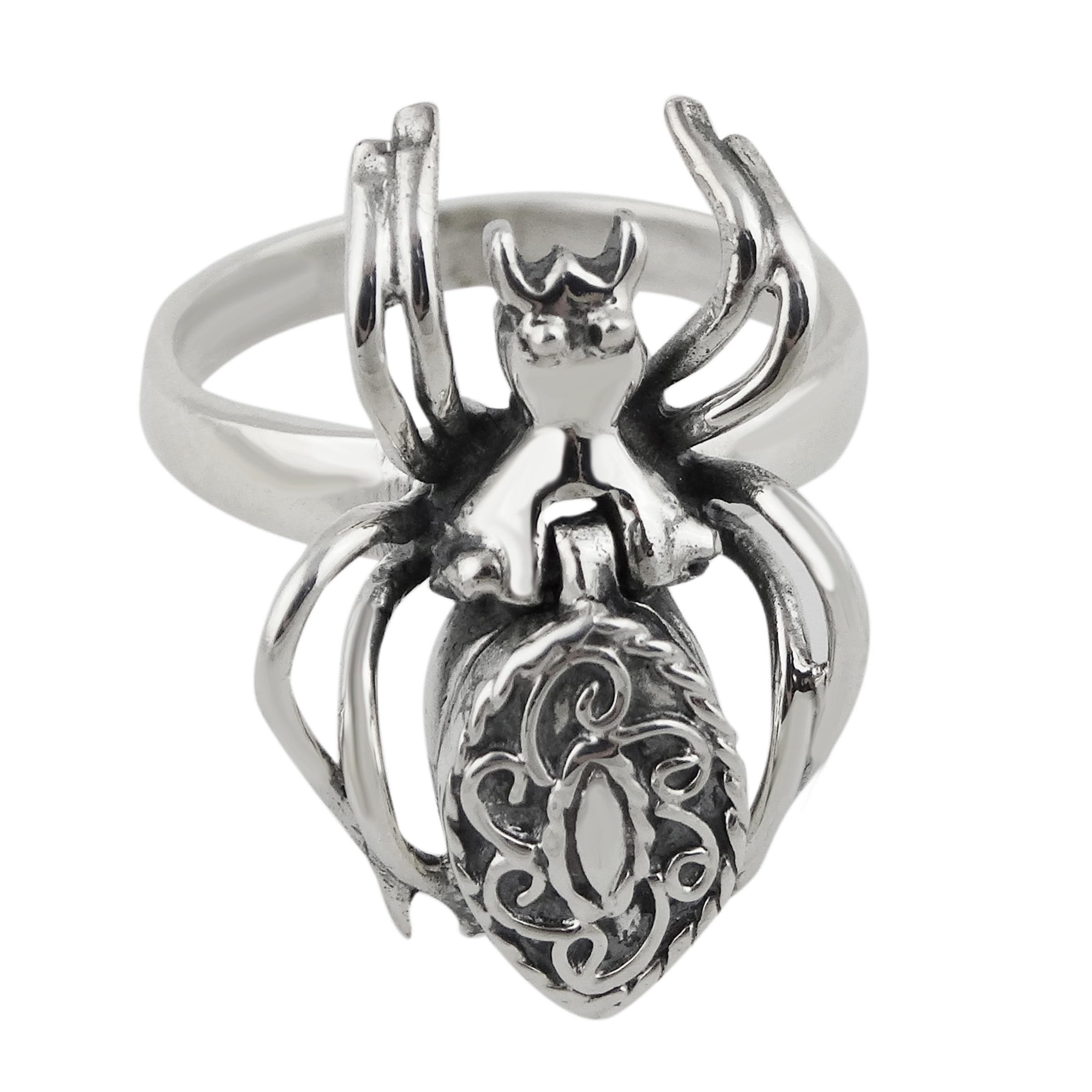Anello regolabile in argento Sterling avvolto lateralmente per tiro con l'arco, Argento sterling, Nessuna pietra preziosa