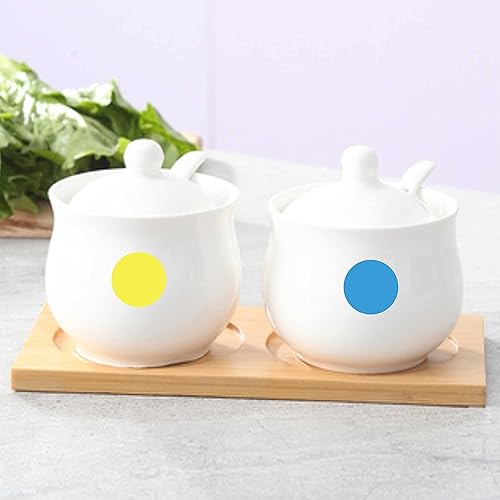 Miniatura 6 de PARLAIM 6 rollos de 6000 calcomanías redondas de código de color de 34 pulgadas, 6 colores de estilo colorido para el hogar, oficina, aula