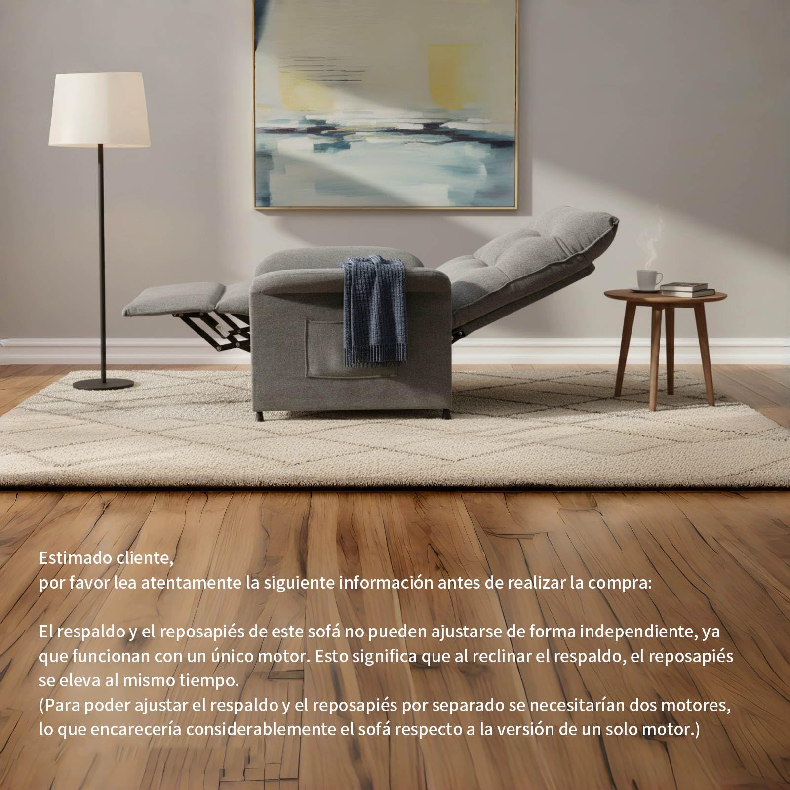 SOSINYA Sillon Relax Reclinable Electrico,Respaldo Ajustable de 105° a 155, Soporta hasta 150 kg, Tejido Duradero y Transpirable. Incluye Bolsillo Lateral para Mayor Espacio, Fácil de Limpiar