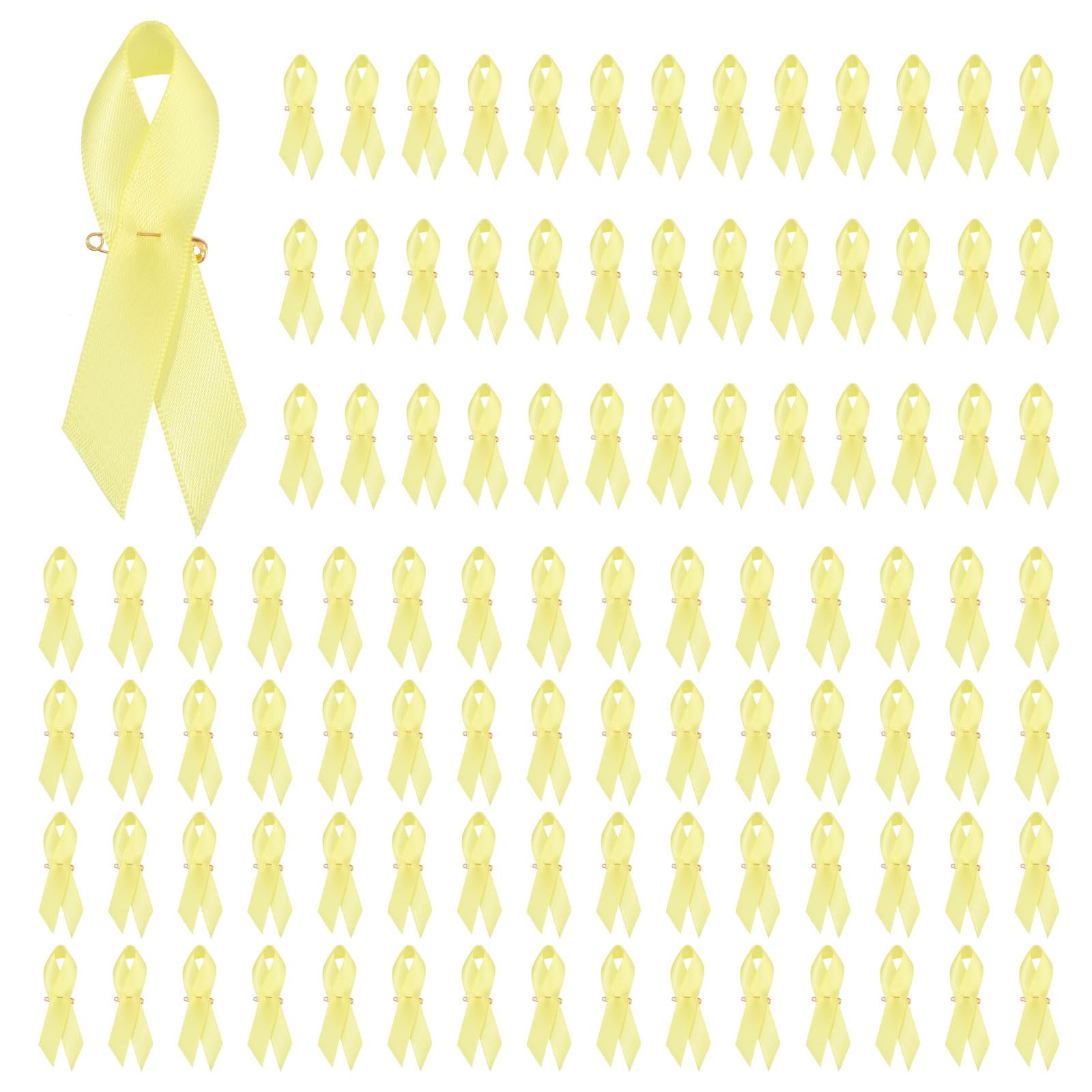 Ruban jaune de sensibilisation pour campagnes caritatives et marches de soutien (100 pcs)