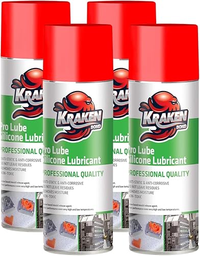 Kraken Bond Spray de liberación de molde de silicona (4 x 12.3 onzas) agente de liberación de molde de alta temperatura para resina epoxi, lubrica,