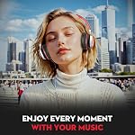 Bywulanda USB C Casques avec Mic et contrôle du volume, casques stéréo sur oreille pour iPhone 15 16 Pro, Casques pliables filaires pour Smartphones Chromebook Tablettes portables Voyage (Noir/Rouge)