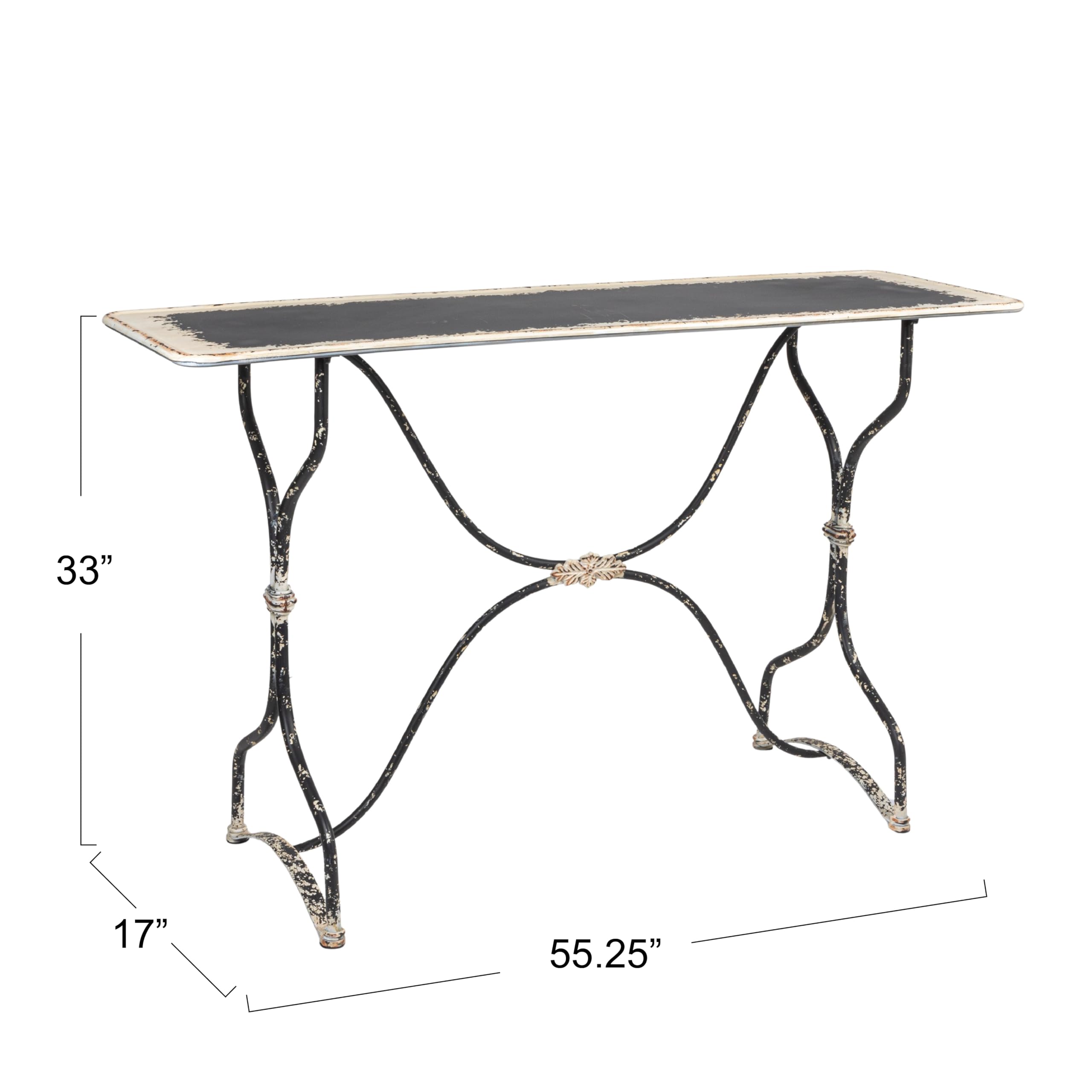 Creative Co-Op Distressed Black & White Metal Table