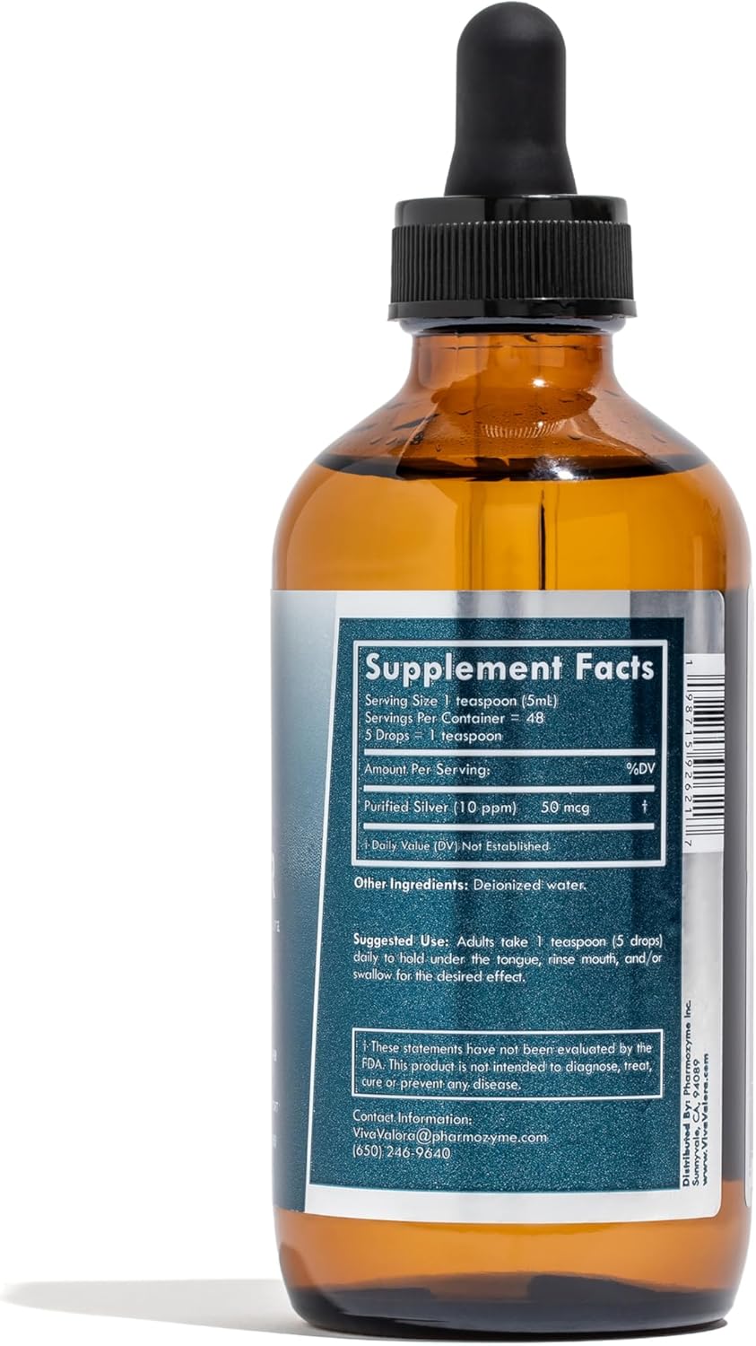 Colloidal Silver Liquid 10 PPM, Bio-Active Nano Silver, 8 oz Amber Glass Dropper Bottle, Third-Party Tested, Preservative-Free, Immune Support Supplement, Made in USA