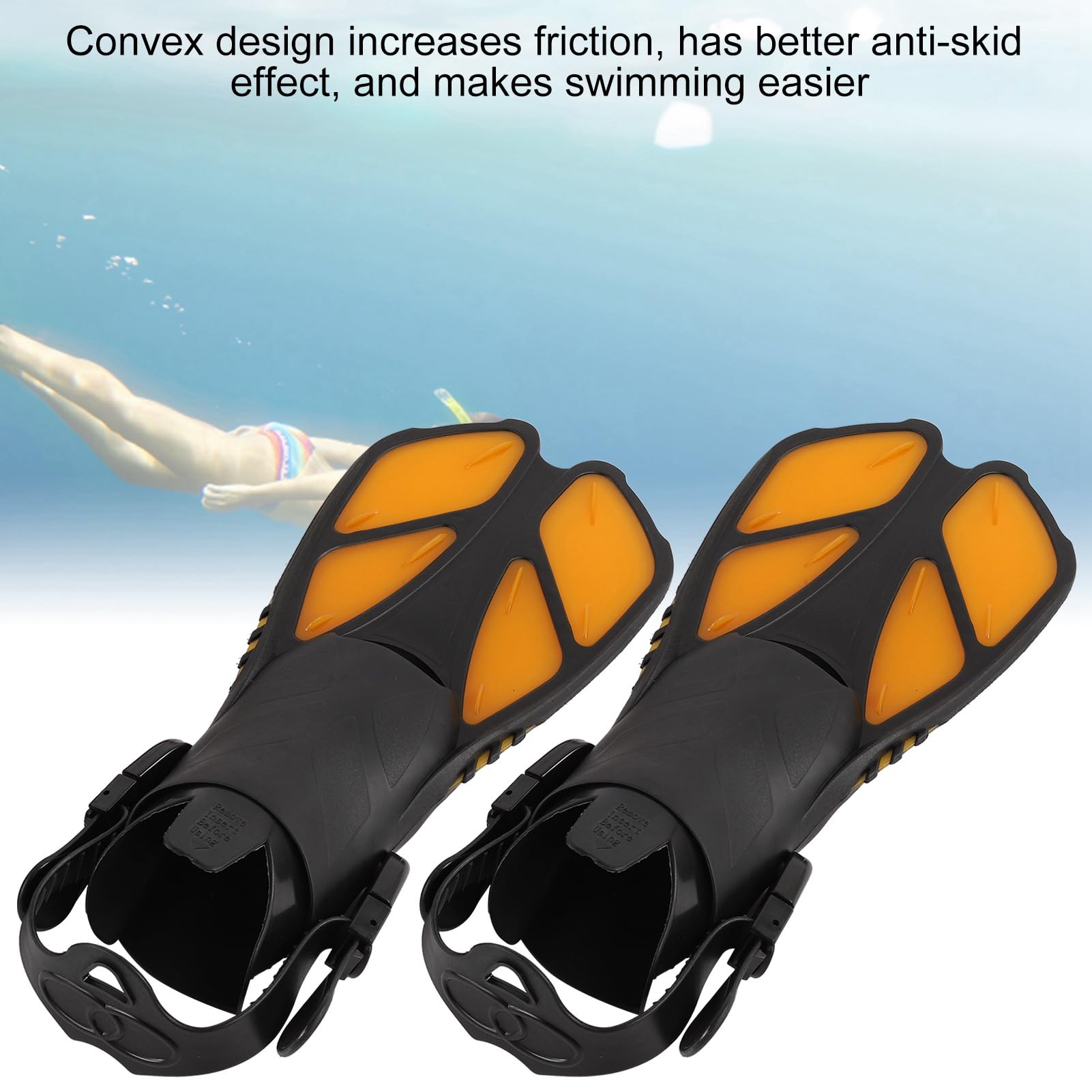 Pinne da snorkeling regolabili Morbide TPR Pinne da immersione lunghe Nuoto Arancione