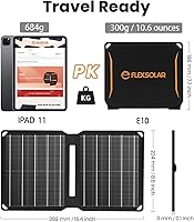 Vista 4 de FlexSolar 10W Cargadores solares portátiles 5V USB pequeños, paneles de emergencia ETFE plegables, impermeables IP67 para teléfonos, ventiladores